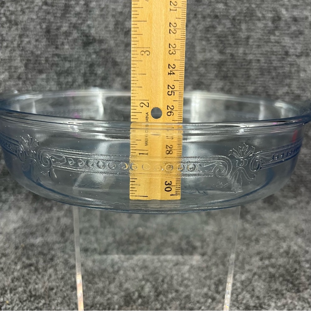 Vtg Fire King Philbe Sapphire Blue Casserole Lid / Pie Dish Anchor Hocking Glass - Picture 10 of 14